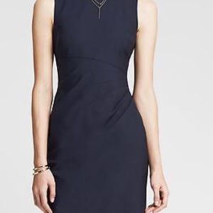 Banana Republic  navy faux wrap sheath dress (6)